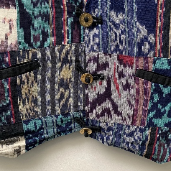 Vintage 90s hippie patchwork waistcoat - Picture 3 of 9